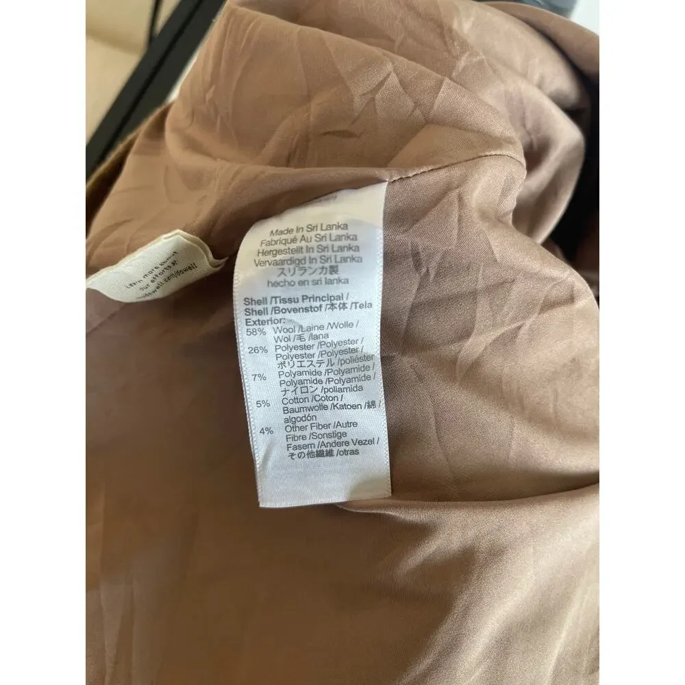 Madewell Zip-Front Mini Skirt in Windowpane Camel Wool Blend Women’s - Size 00
